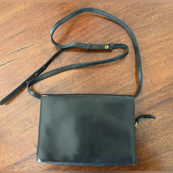 Madewell The Morgan Leather Crossbody Bag Clutch Black with Mirror Boho Concert - Picture 7 of 8